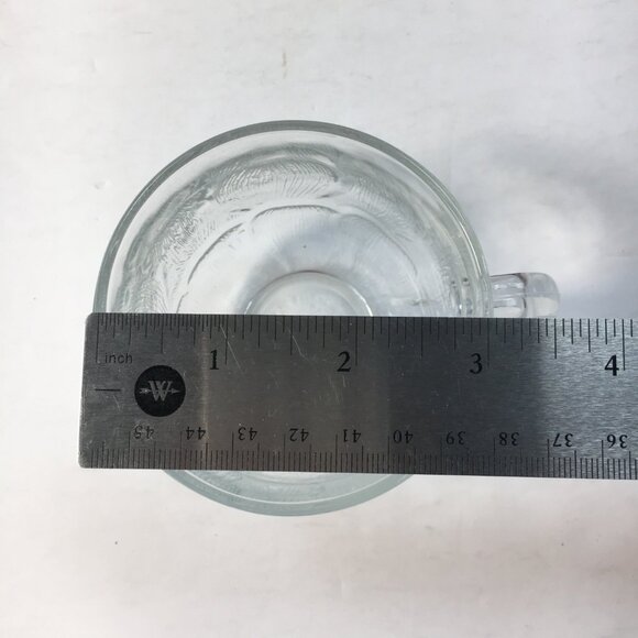 Arcoroc Fleur Punch Cup Set 6 Clear Glass Mugs Floral Design - Picture 6 of 7